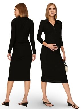 soon maternity Iris Maternity Black Dress Size Large $140